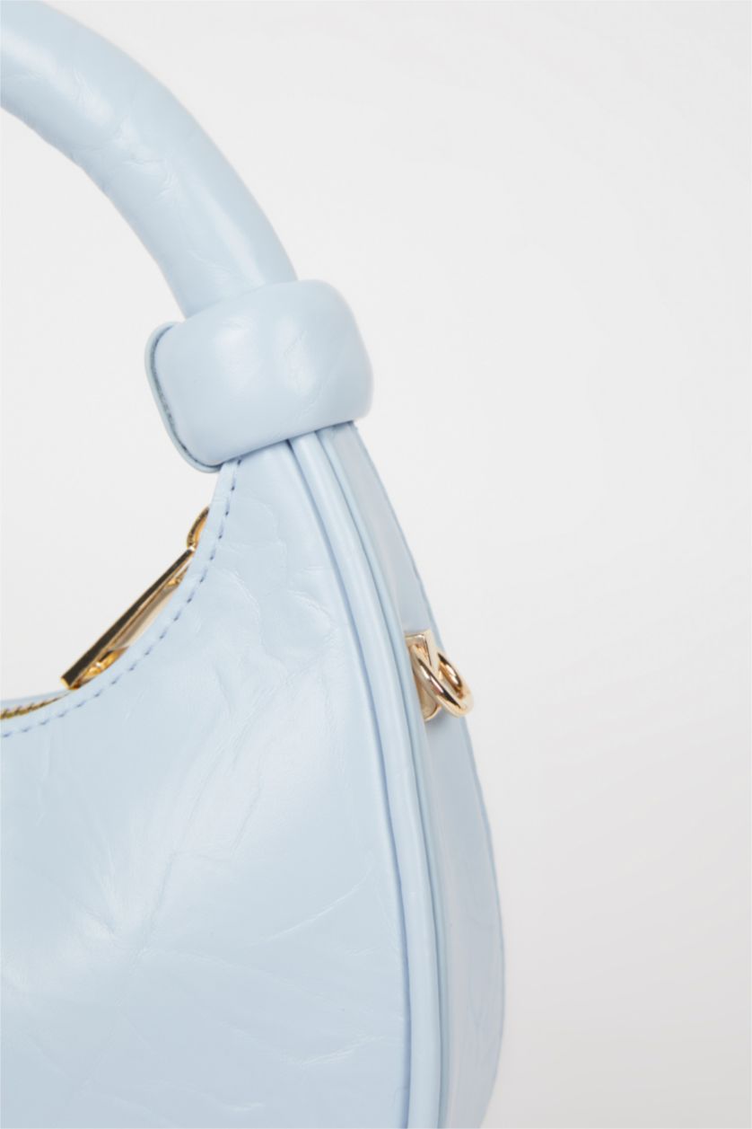 Woman Light Blue Woman Faux Leather Shoulder Bag
