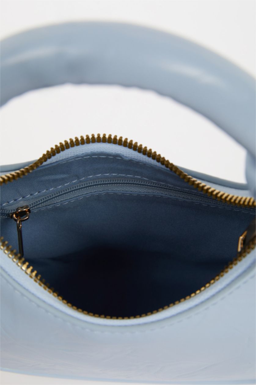 Woman Light Blue Woman Faux Leather Shoulder Bag