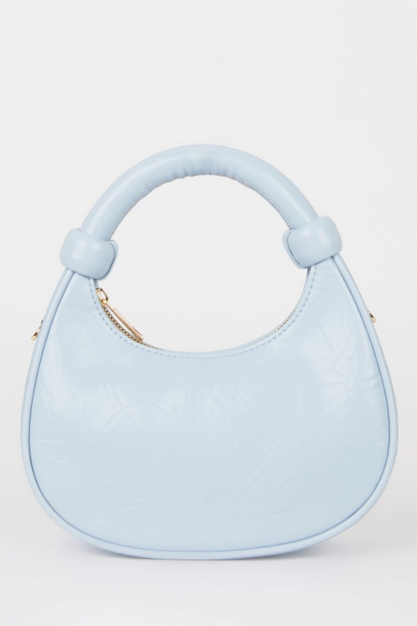 Woman Light Blue Woman Faux Leather Shoulder Bag