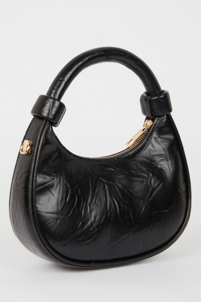Woman Black Woman Faux Leather Shoulder Bag