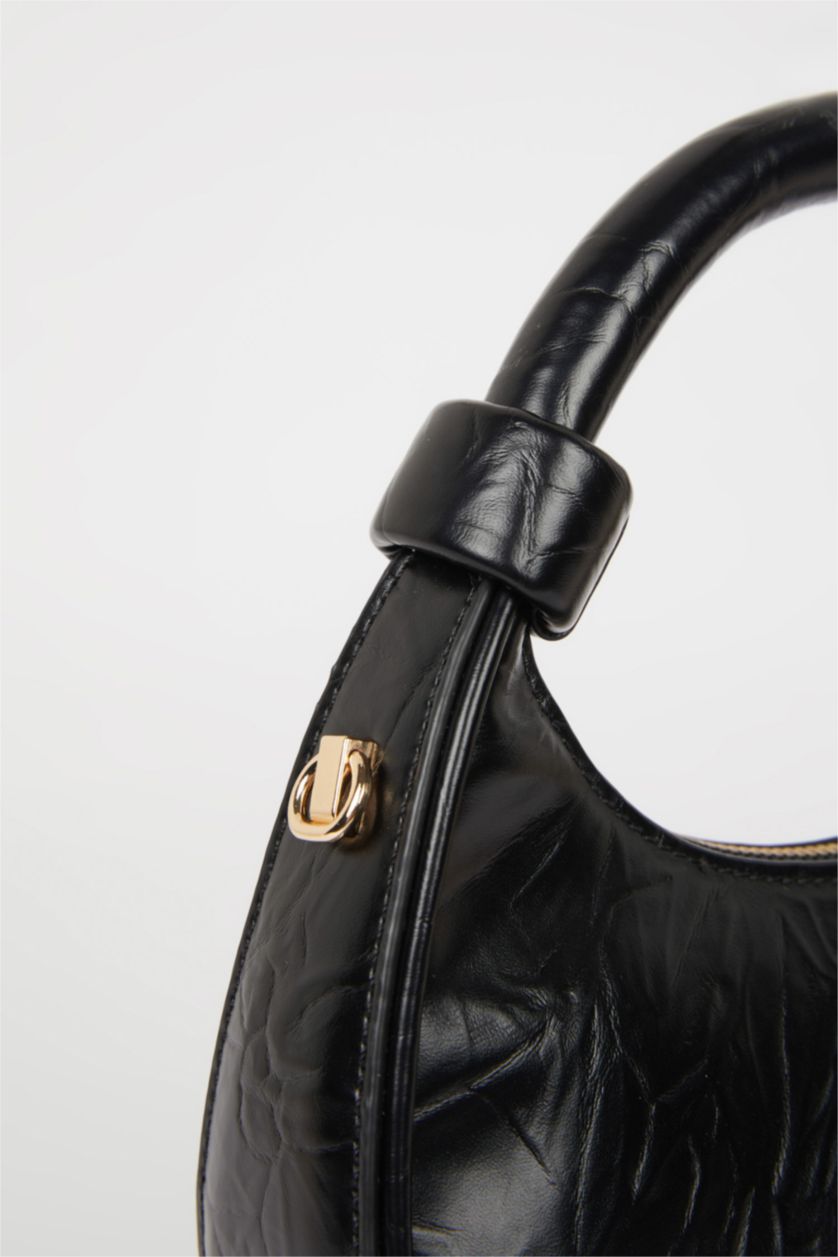 Woman Black Woman Faux Leather Shoulder Bag