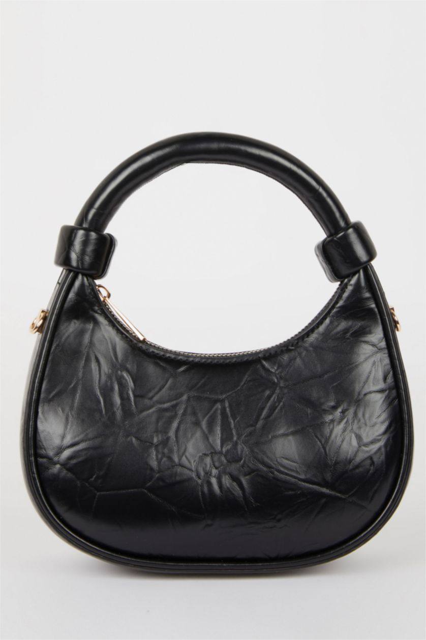 Woman Black Woman Faux Leather Shoulder Bag