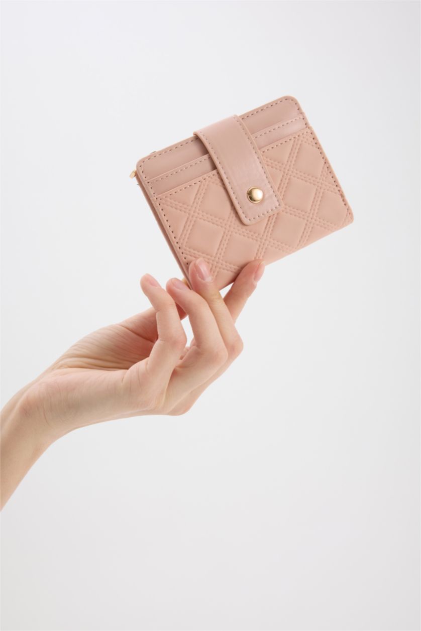 نساء زهري محفظة جلد صناعي