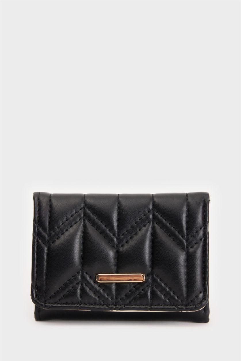 Женщины Черный Женский стеганый кошелек из искусственной кожи