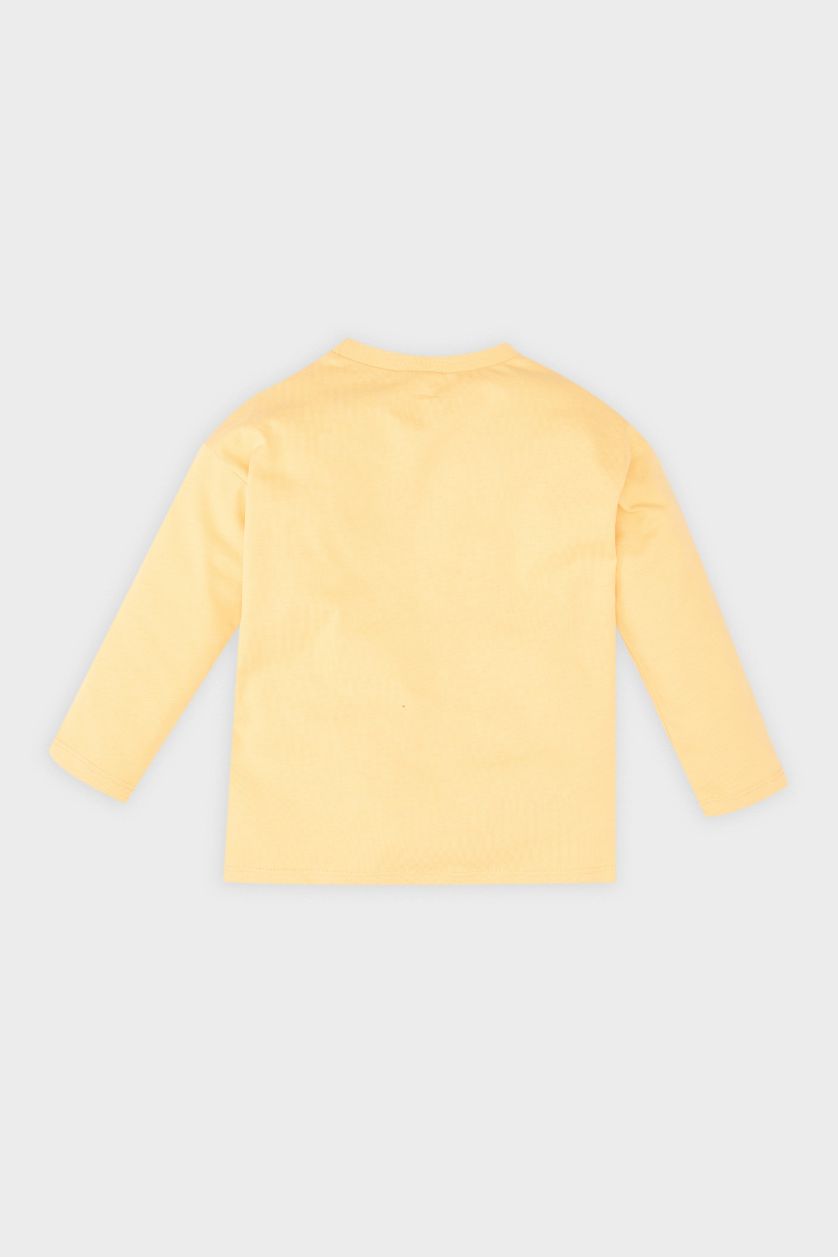 BABY BOY Yellow Baby Boy Regular Fit Crew Neck Slogan Printed T-Shirt