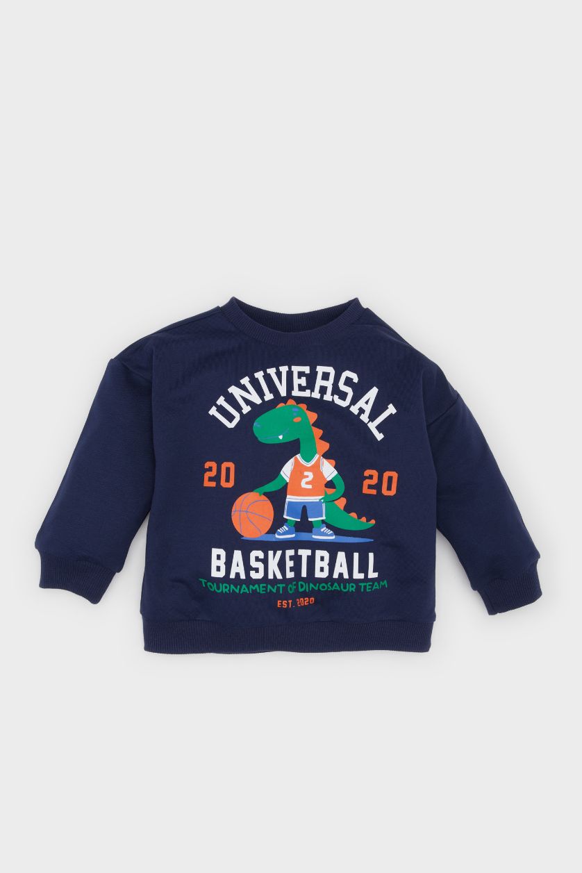 Baby Boy NAVY Baby Boy Regular Fit Crew Neck Dinosaur Printed Sweatshirt