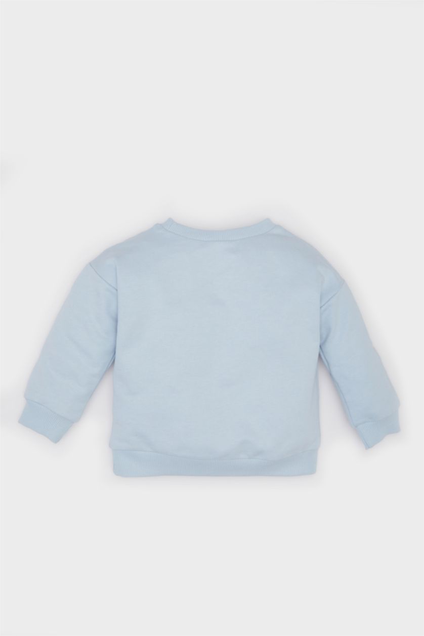 BABY BOY Light Blue Baby Boy Regular Fit Slogan Printed Sweatshirt