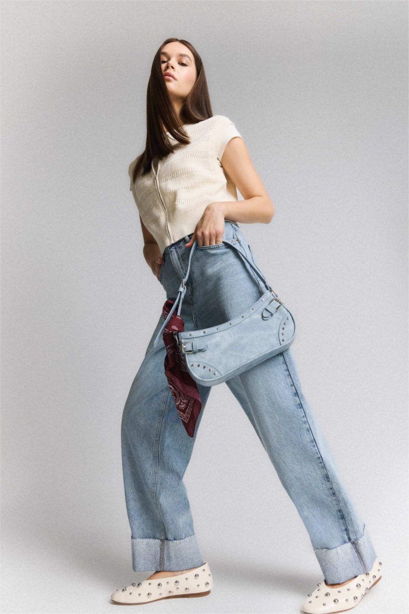 Woman Blue Denim Shoulder bag