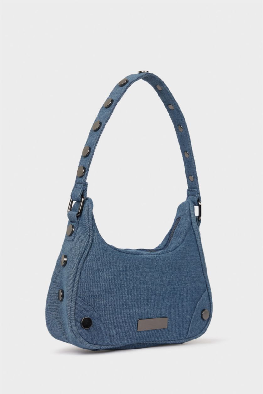 Әйелдерге Көк Әйелдерге деним шынжырлы иық сөмкесі