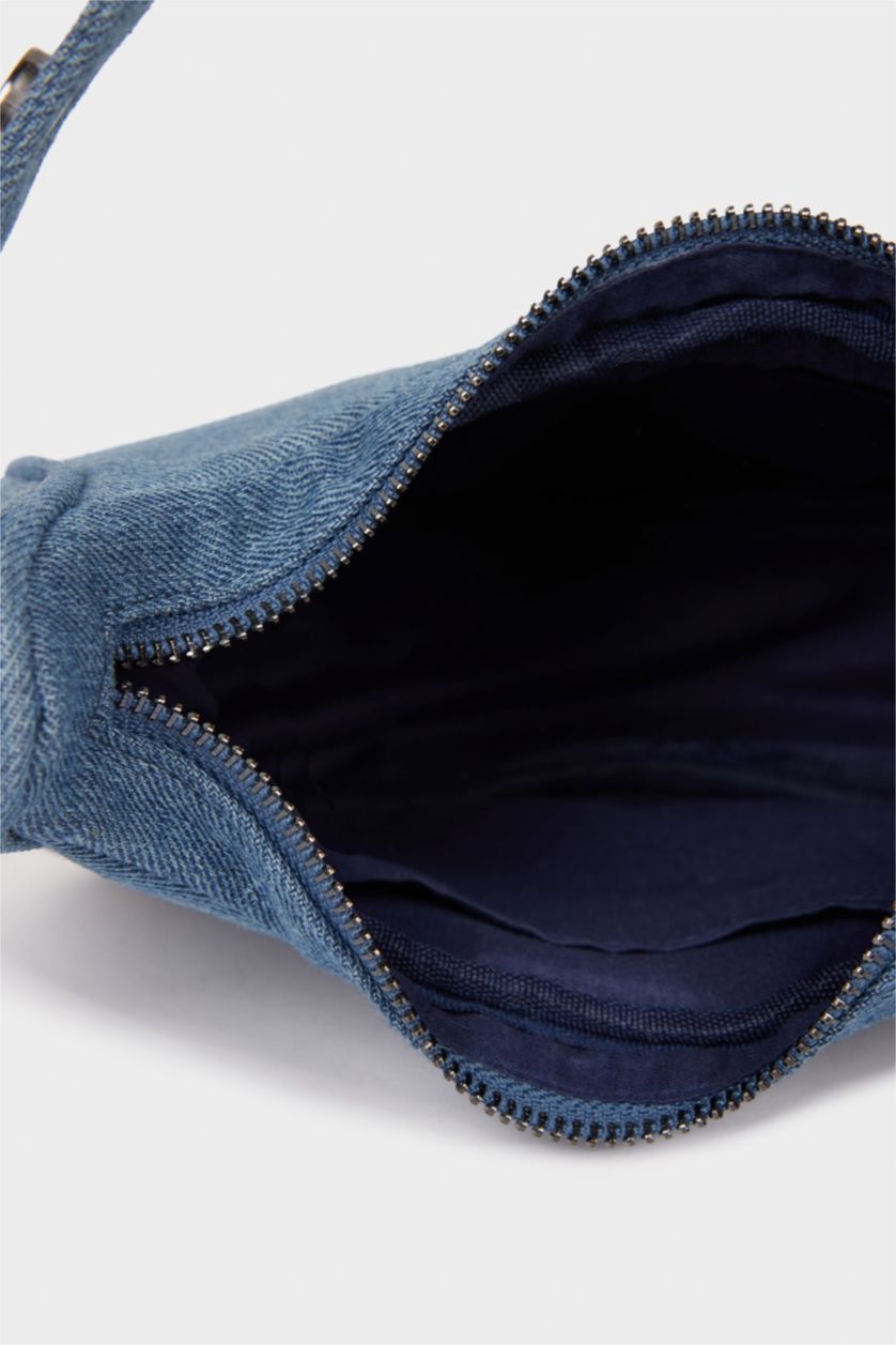 Әйелдерге Көк Әйелдерге деним шынжырлы иық сөмкесі