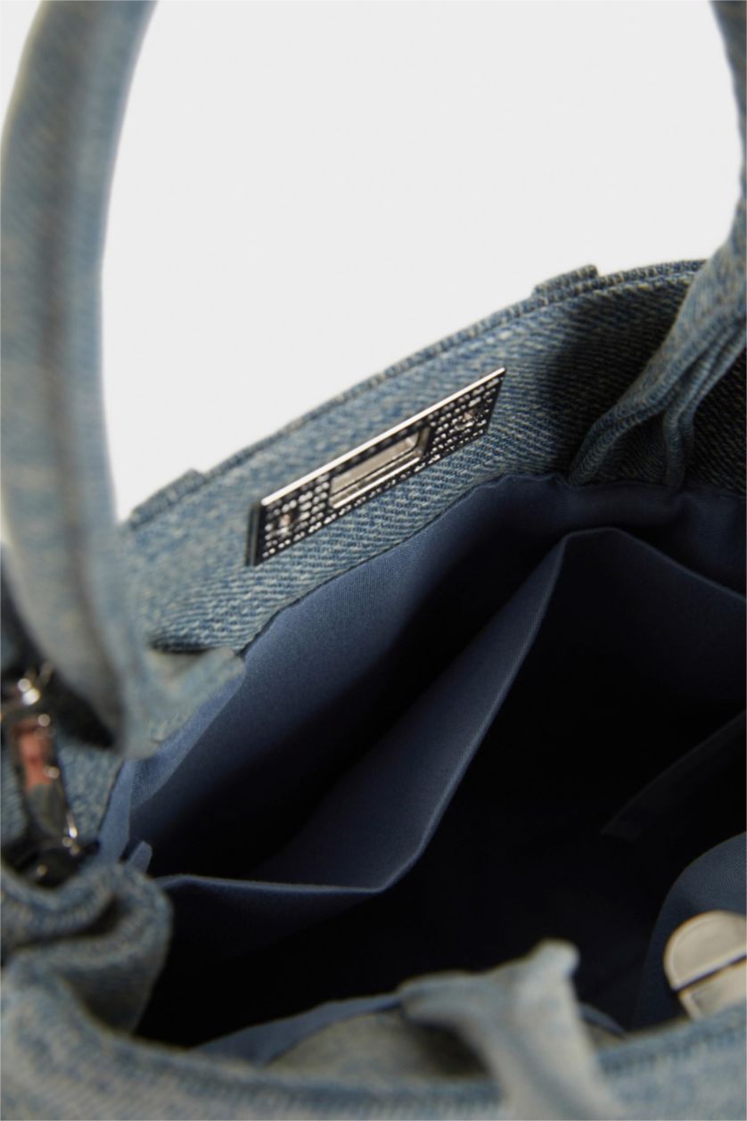 Kadın Mavi Kadın Jean Görünümlü Omuz Çantası