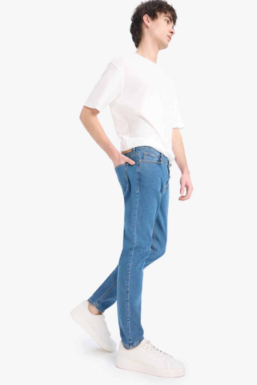 MAN Blue Carlo Skinny Fit Normal Waist Slim Leg Jeans