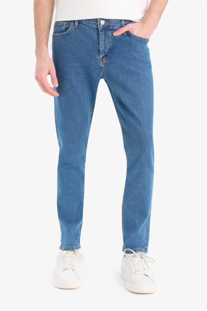 MAN Blue Carlo Skinny Fit Normal Waist Slim Leg Jeans