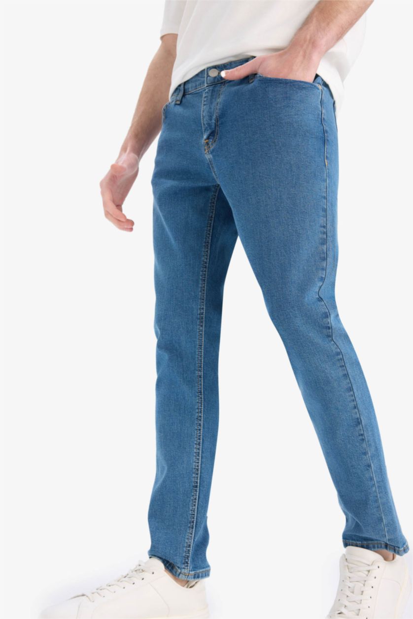 MAN Blue Carlo Skinny Fit Normal Waist Slim Leg Jeans