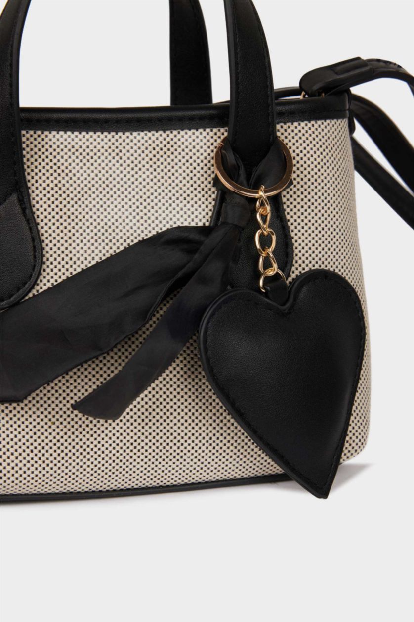 Kadın Bej Kadın Kanvas Görünümlü Suni Deri Omuz Çantası