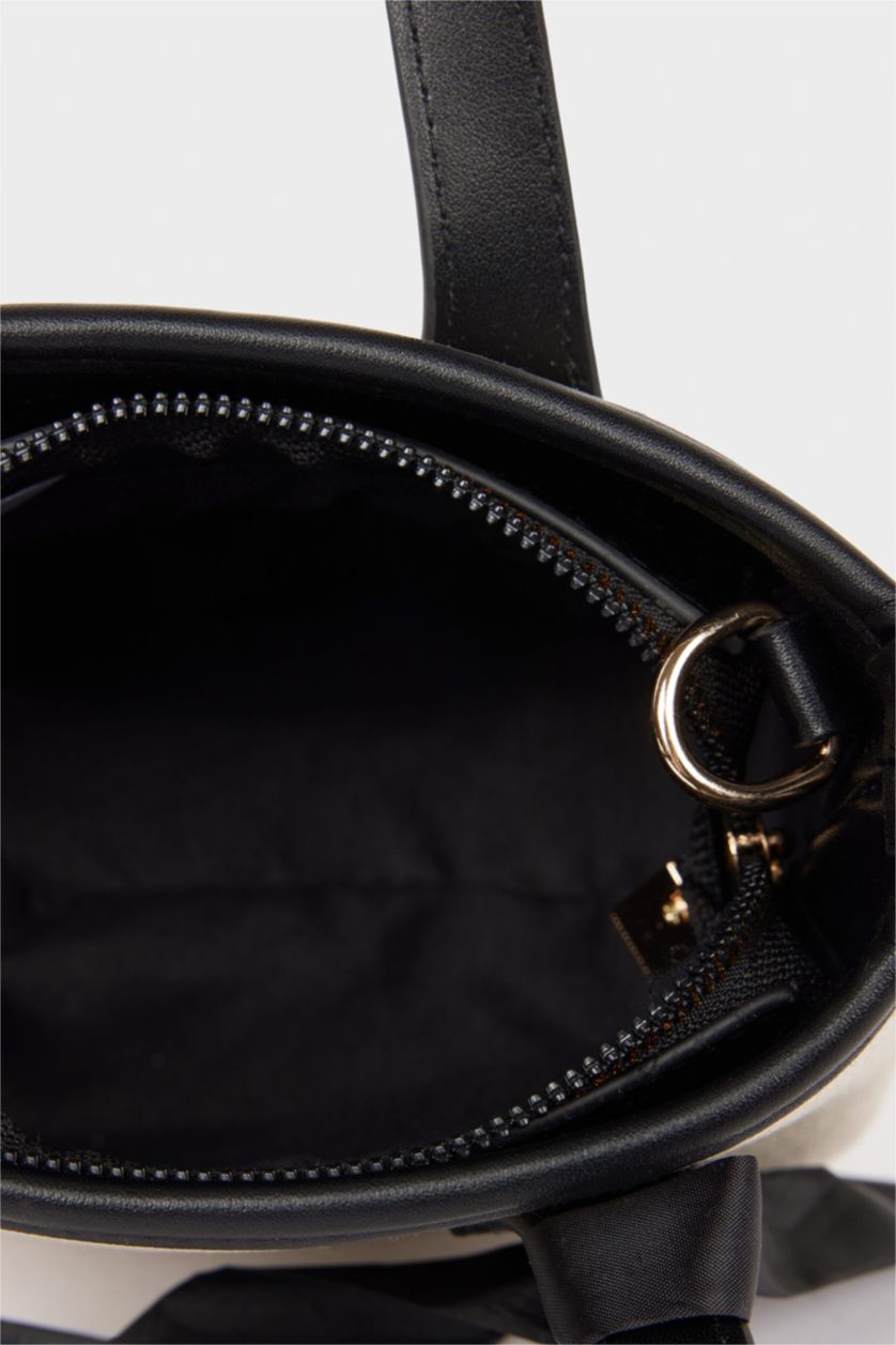 Kadın Bej Kadın Kanvas Görünümlü Suni Deri Omuz Çantası