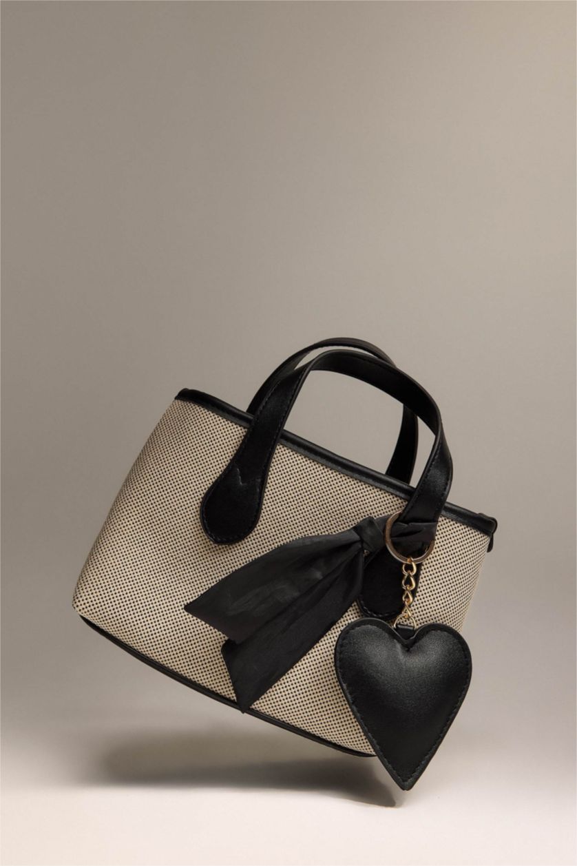 Kadın Bej Kadın Kanvas Görünümlü Suni Deri Omuz Çantası