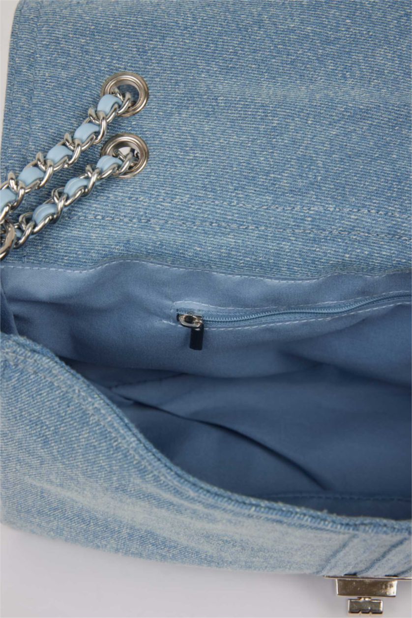 نساء أزرق فاتح حقيبة كتف نسائية بمظهر جينز