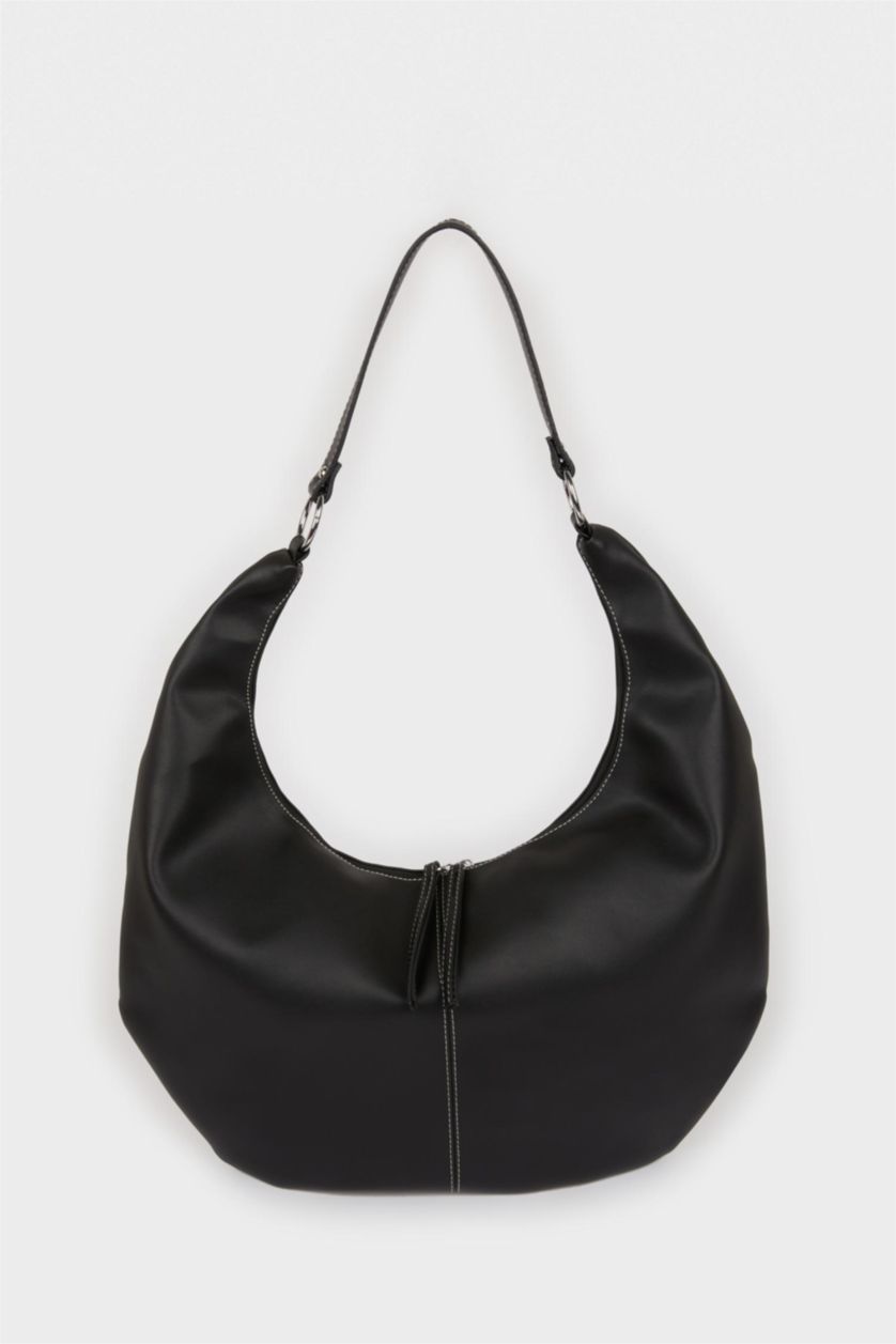 Women Black Faux Leather Shoulder bag