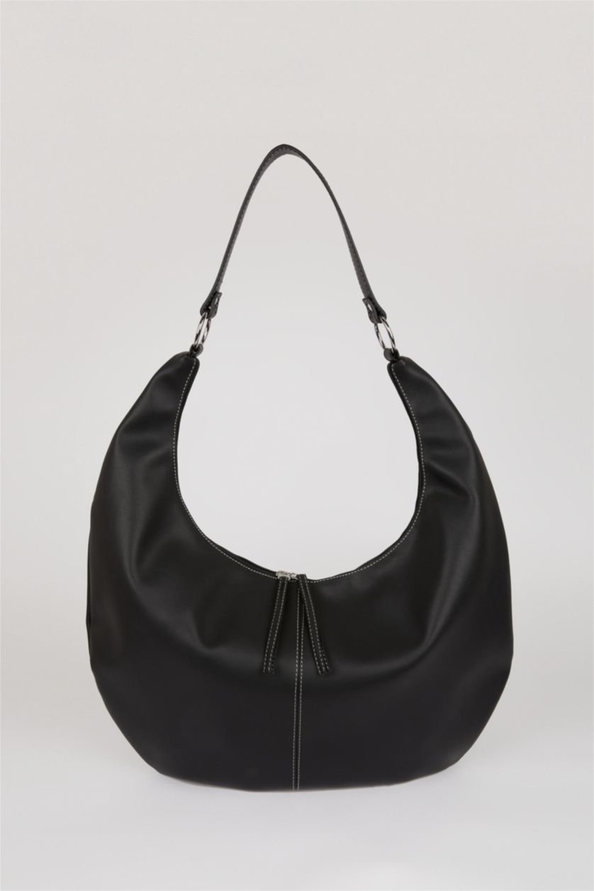 Women Black Faux Leather Shoulder bag