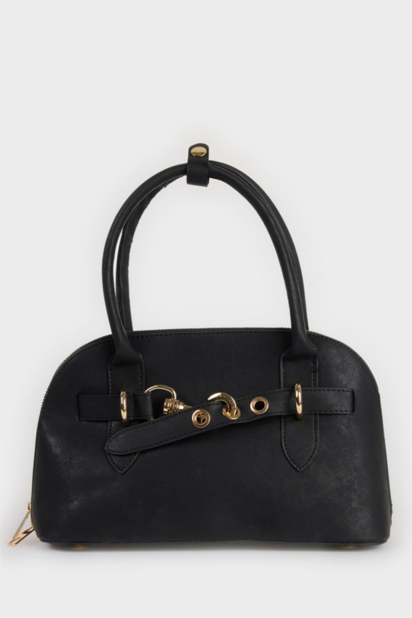 Әйелдерге қара Әйелдерге полиуретан шынжырлы иық сөмкесі