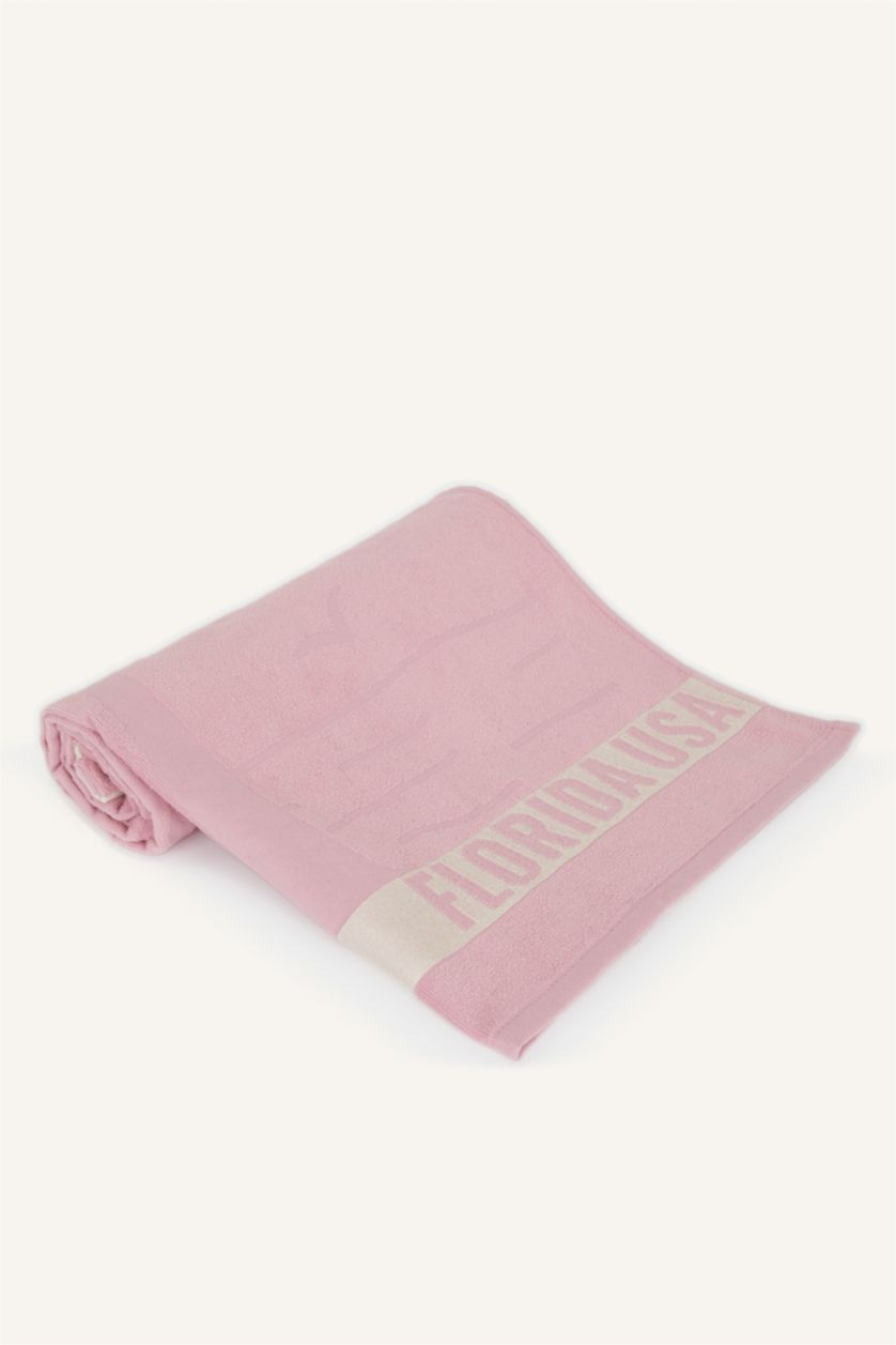Woman Pink Woman Patterned Cotton Beach Towel