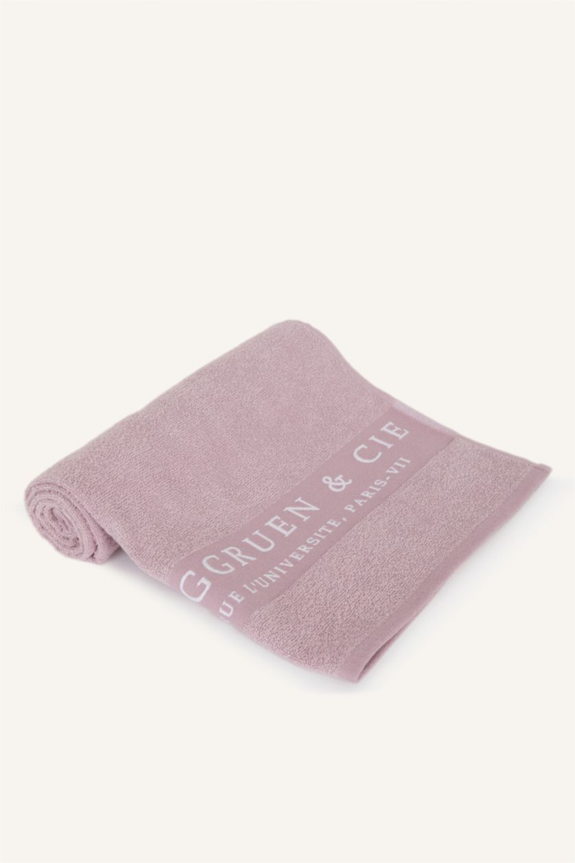 Kadın Koyu Pembe Desenli Pamuklu Plaj Havlusu