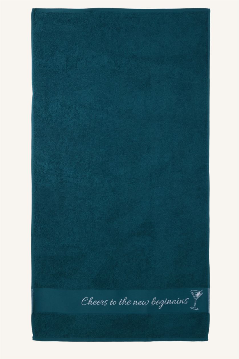 Women Green Printed Cotton Towel