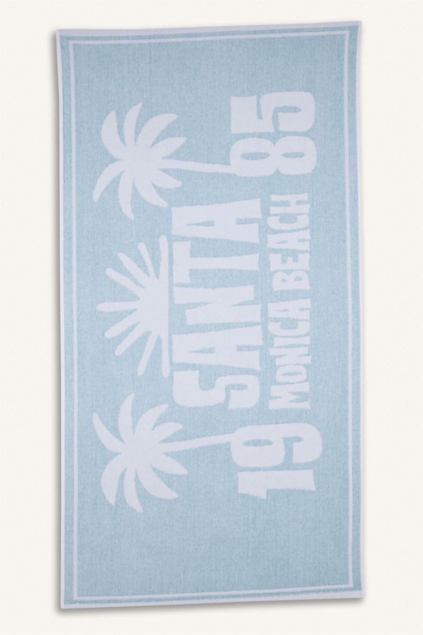 Woman Light Blue Woman Patterned Cotton Beach Towel