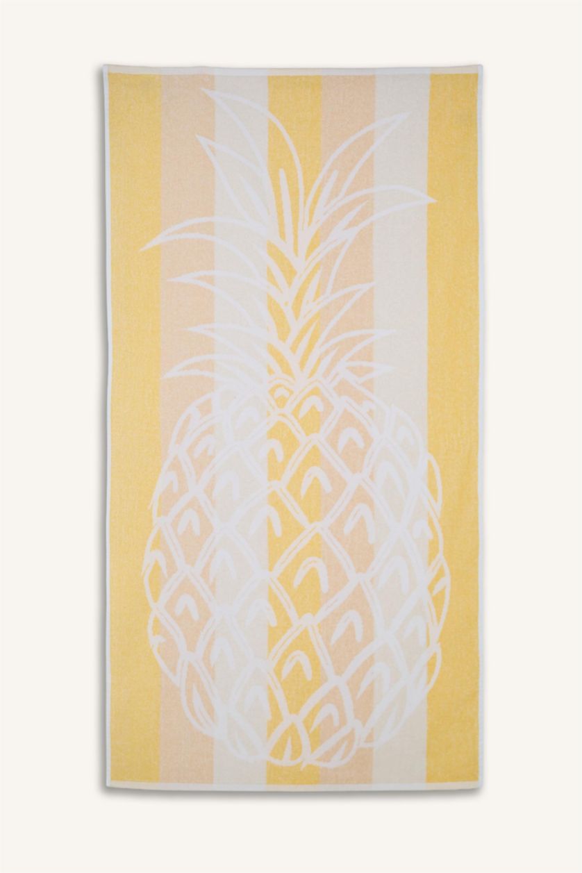 Woman Orange Printed Cotton Towel
