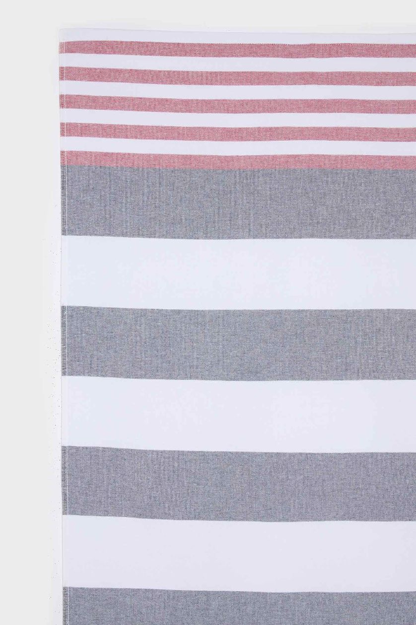 Kadın Lacivert Kadın Desenli Pamuklu Plaj Havlusu