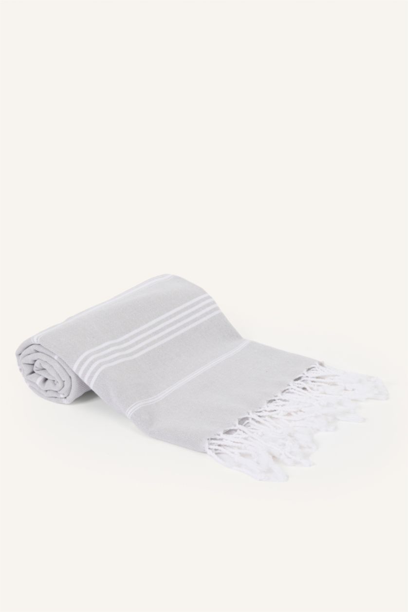 Women Light Grey Printed Cotton Towel