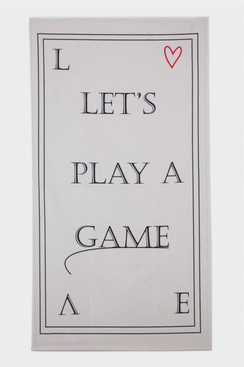 Kadın Kırmızı Kadın Desenli Pamuklu Plaj Havlusu