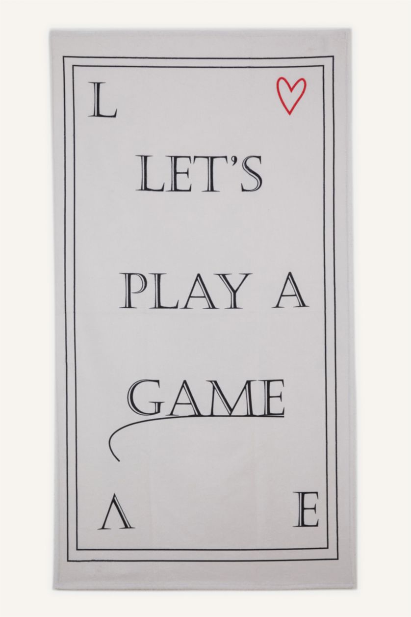 Kadın Kırmızı Kadın Desenli Pamuklu Plaj Havlusu