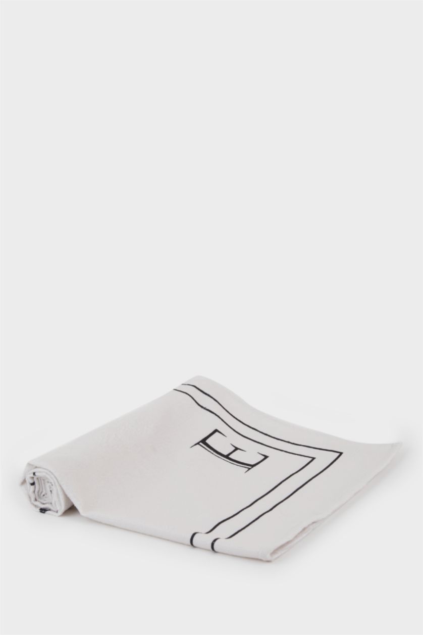 Kadın Kırmızı Kadın Desenli Pamuklu Plaj Havlusu