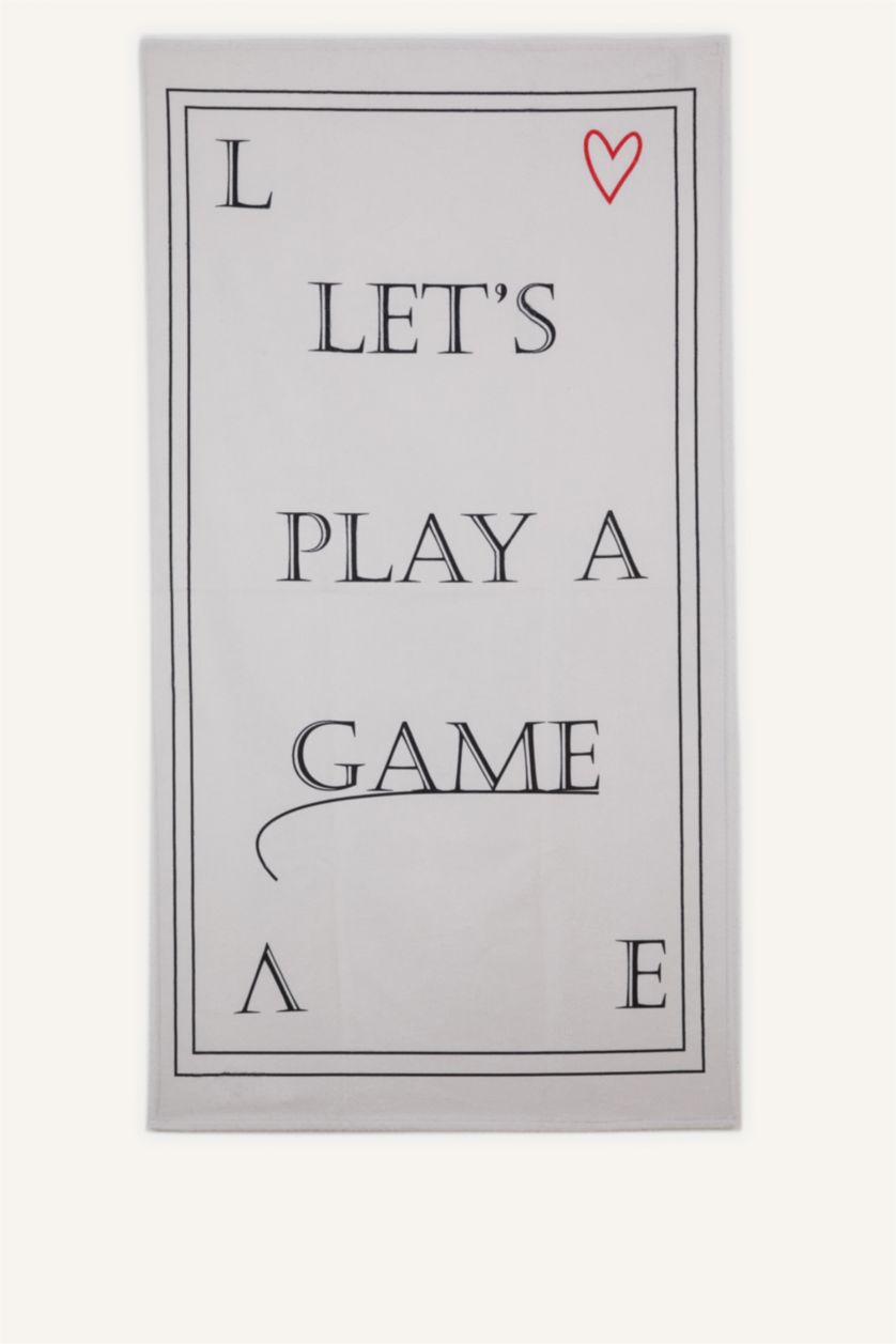 Kadın Kırmızı Kadın Desenli Pamuklu Plaj Havlusu