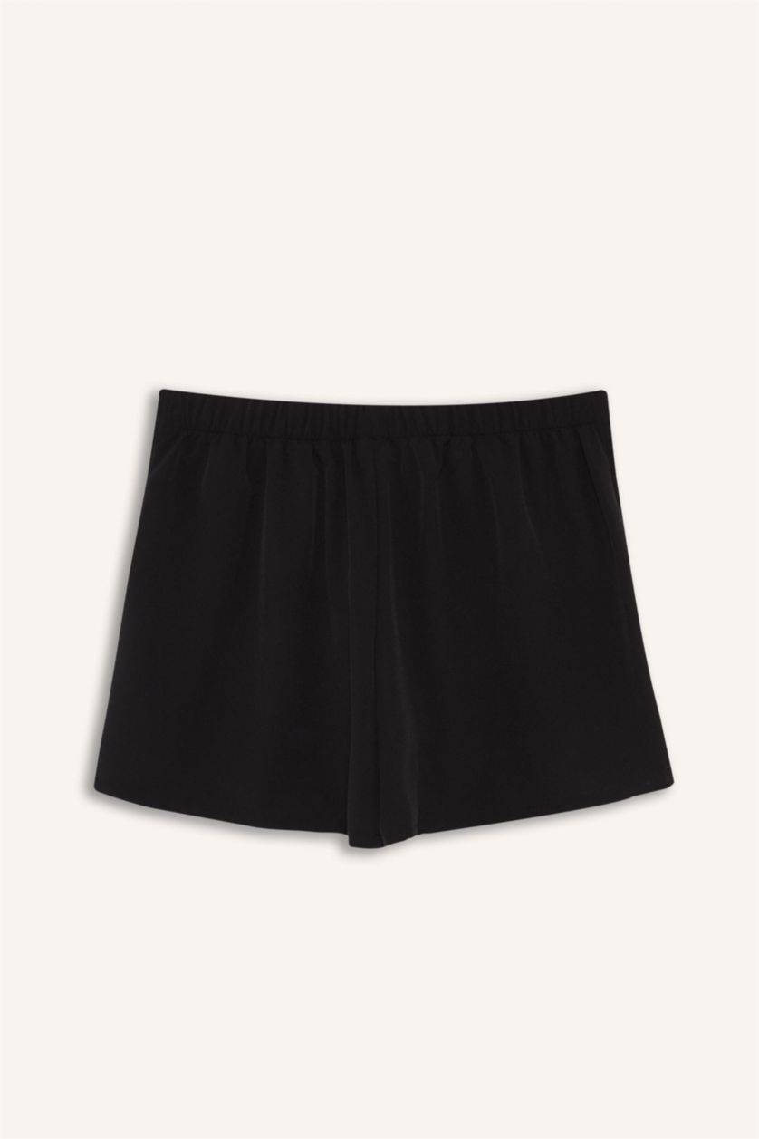 Woman Black Fall in Love Regular Fit Swim Shorts