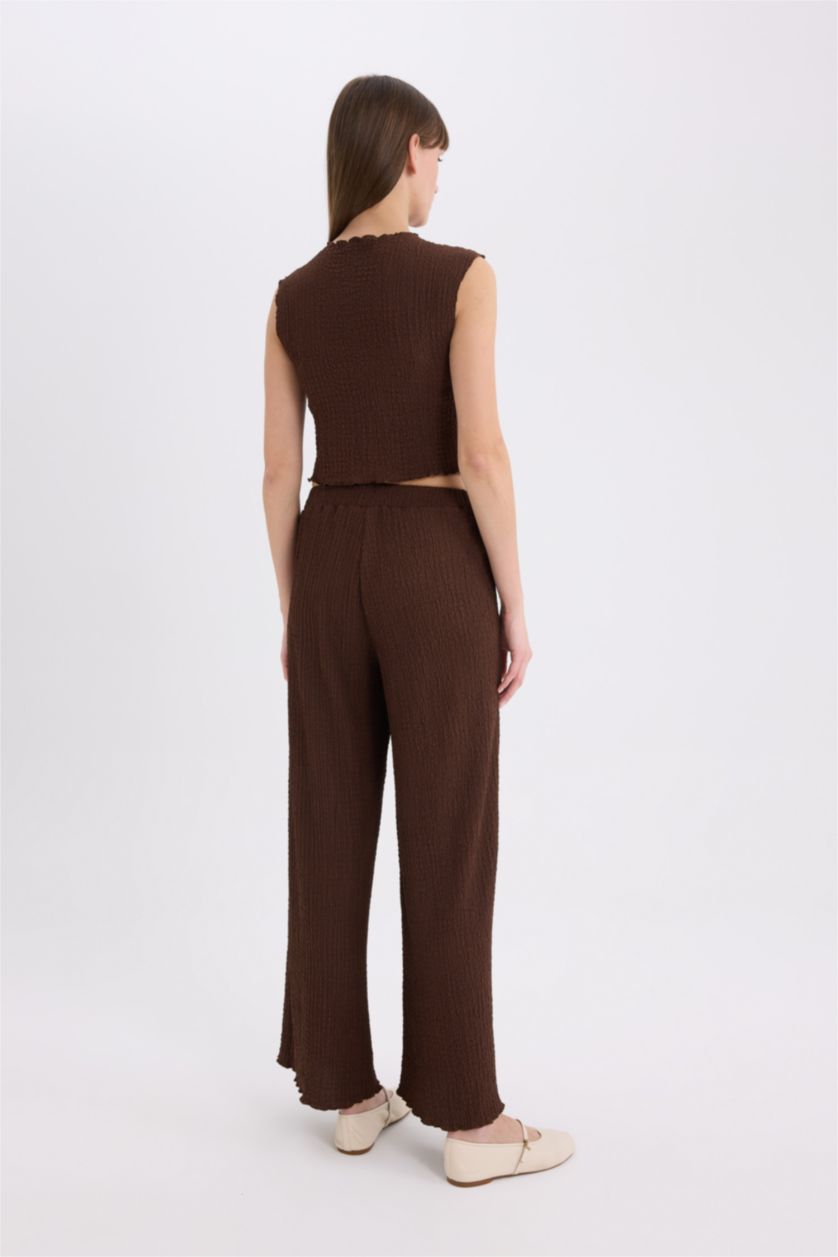 Әйелдерге Қоңыр кең аяқ кресс матасы Шалбар