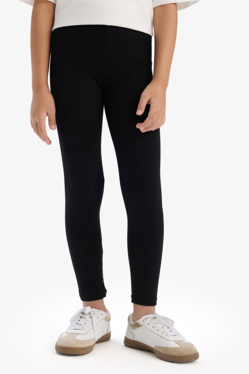 Kız Çocuk - Genç Kız Ekru 2'li Takım Kısa Kollu Baskılı Tişört Tayt Kız Çocuk