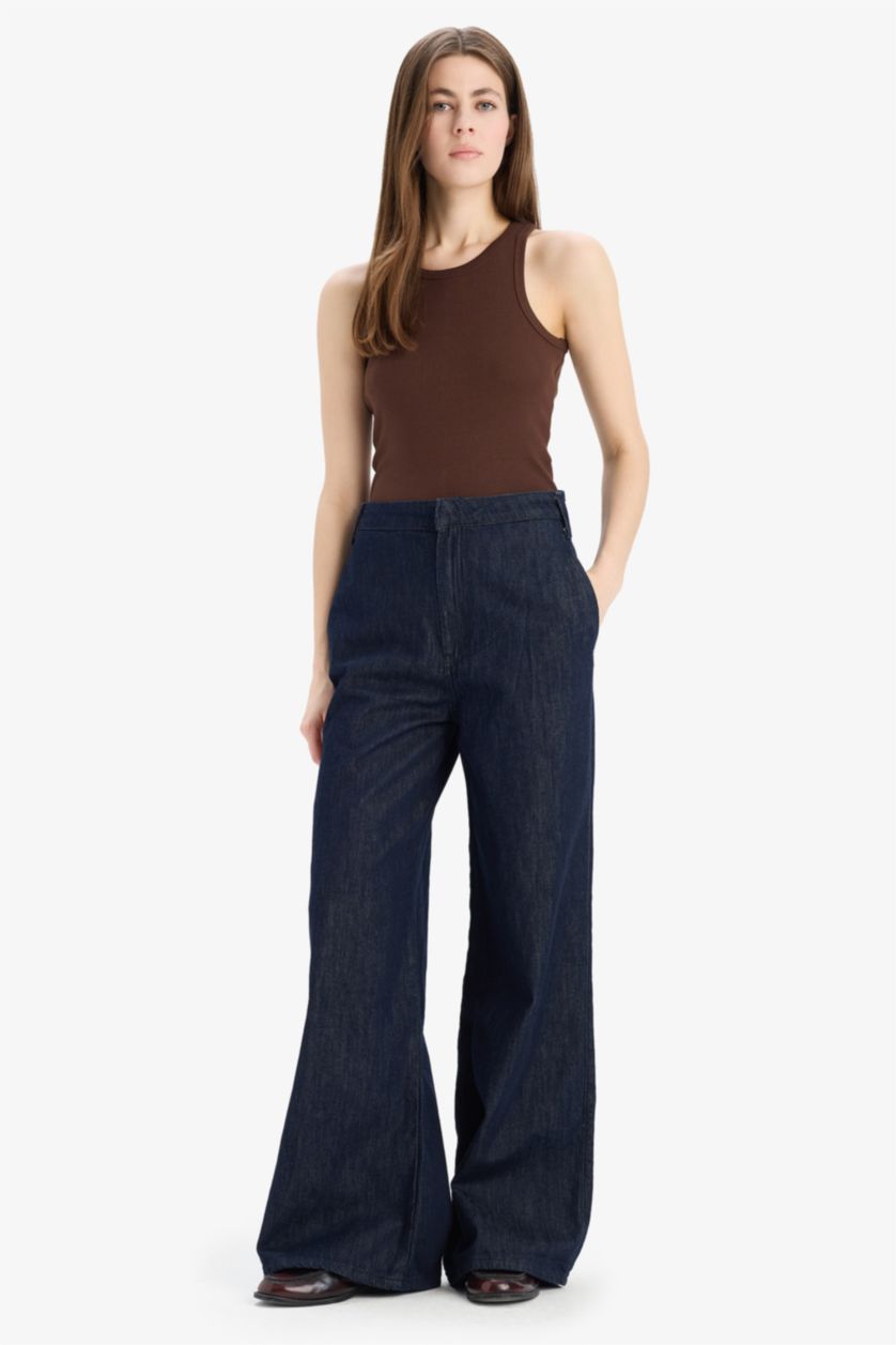 FEMME Marron Coupe slim raccourcie
