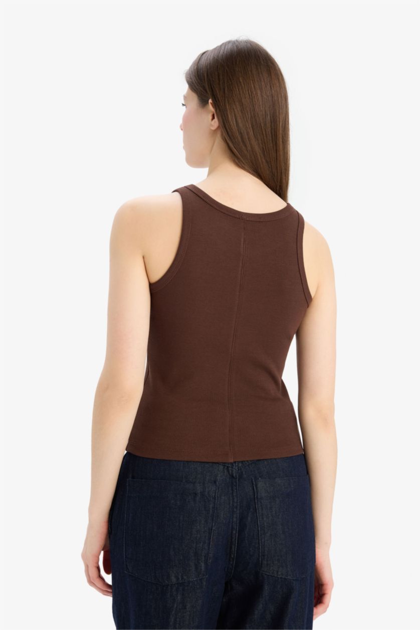 FEMME Marron Coupe slim raccourcie
