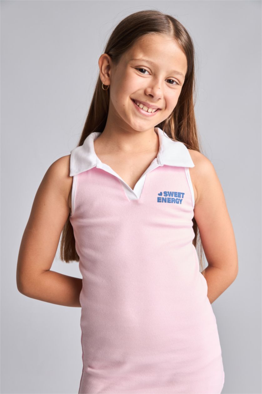Young Girls - Teen Girls Light Pink Sleeveless Knitted Dress