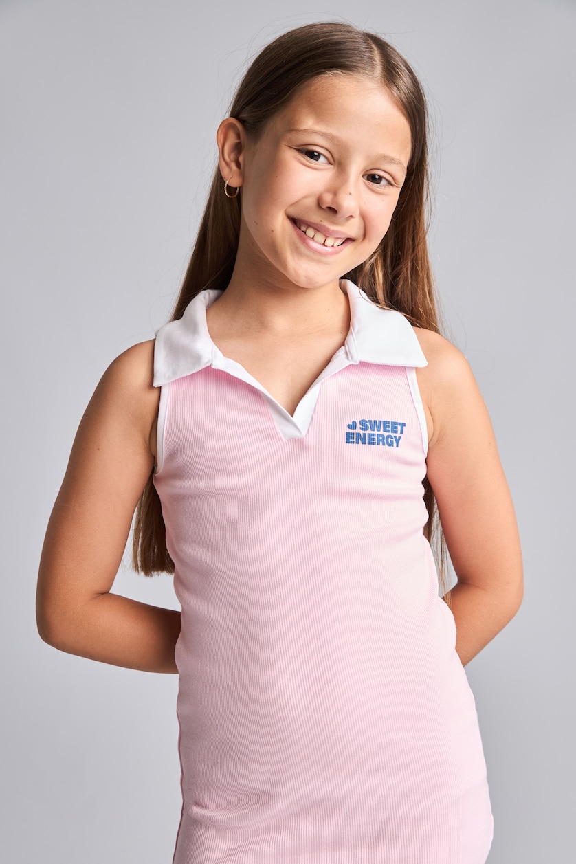 بناتي زهري فاتح Girl Sleeveless Pink Dress