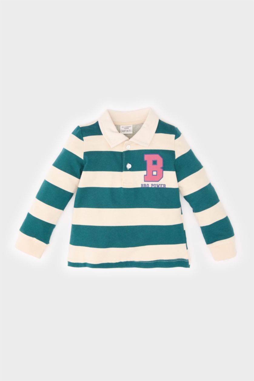 BABY BOY Sand Baby Boy Regular Fit Slogan Printed Soft Furry Inside Sweatshirt