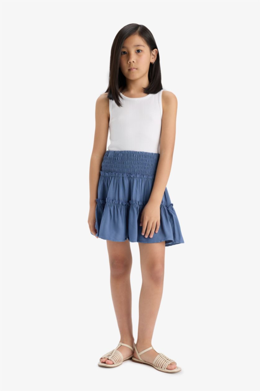 GIRLS & TEENS Light Indigo Girl Viscose Skirt