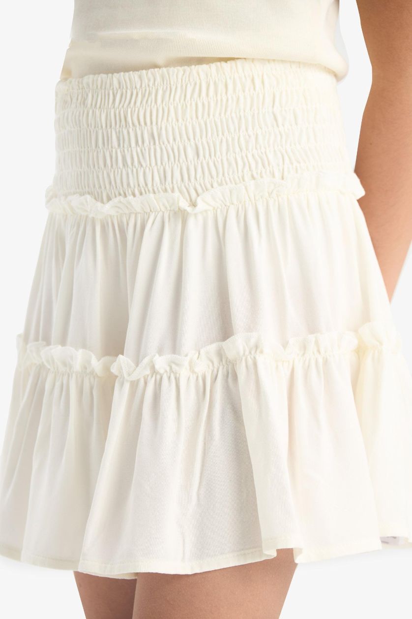 Kız Çocuk - Genç Kız Kırık Beyaz Viskon Etek Kız Çocuk