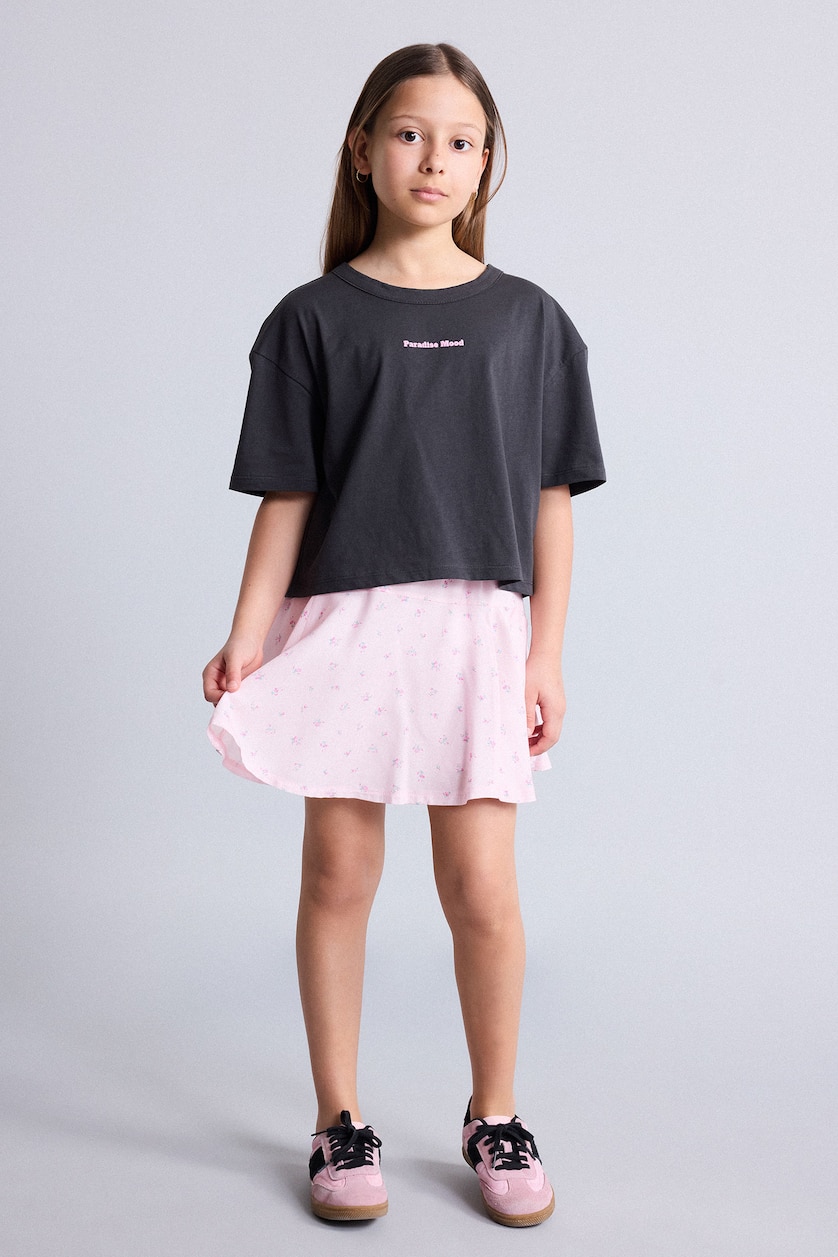 GIRLS & TEENS Light Pink Girl Viscose Knee Length Skirt