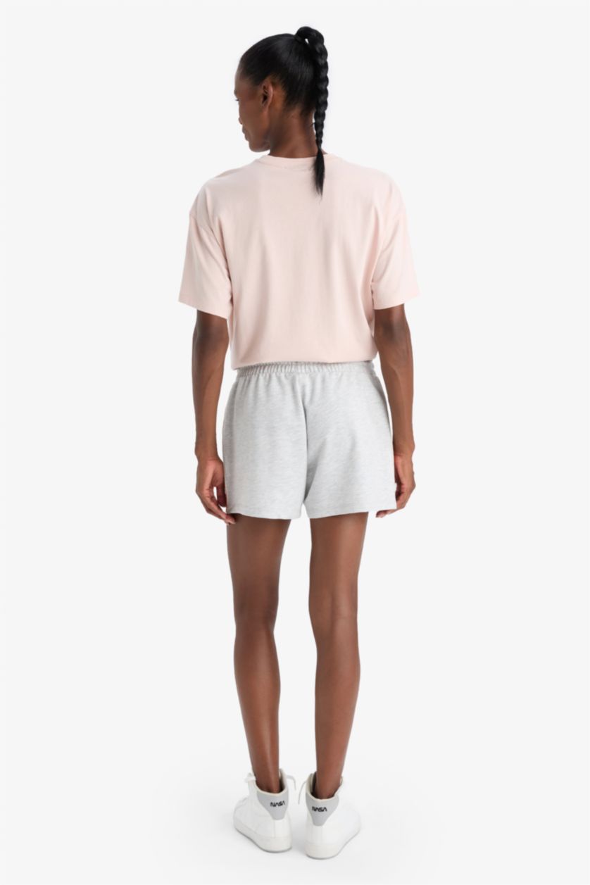 Kadın Gri Melanj NBA Brooklyn Nets Standart Fıt Kısa Paça Şort