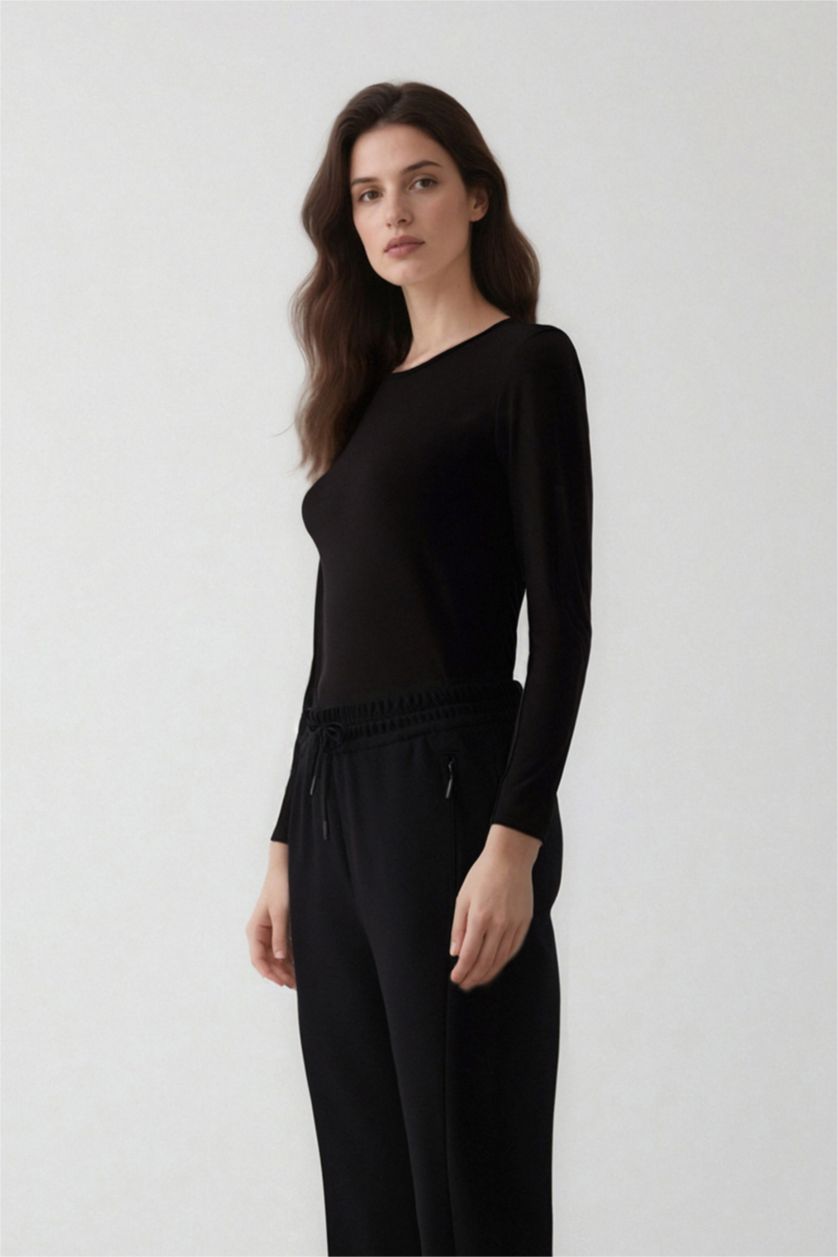 WOMAN Black Fall in Love Viscose Top