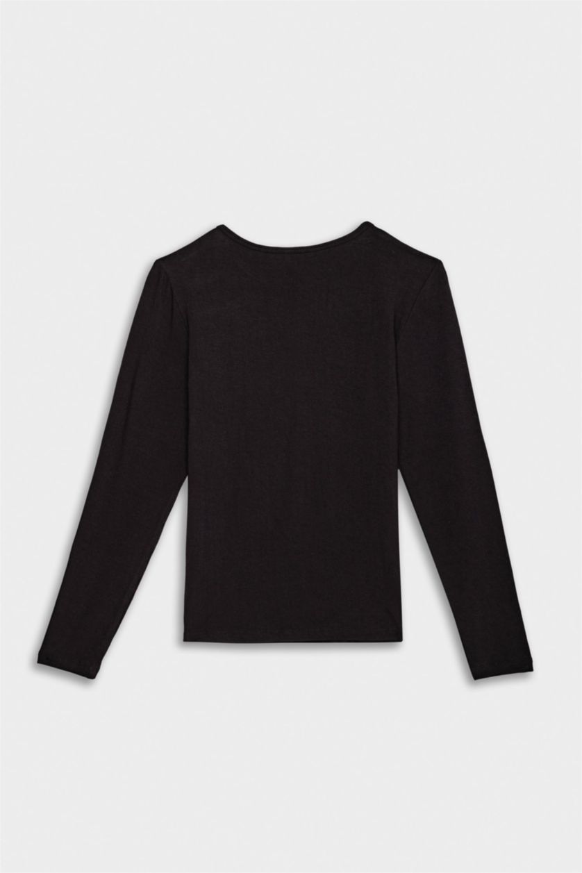 WOMAN Black Fall in Love Viscose Top